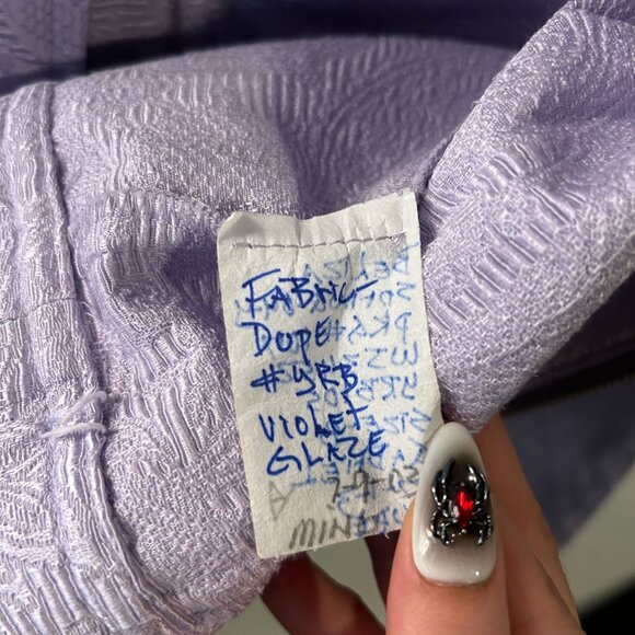 Beliza Violet Glaze Embossed Vintage Floral Zip Light Weight Moto Jacket - Picture 4 of 5